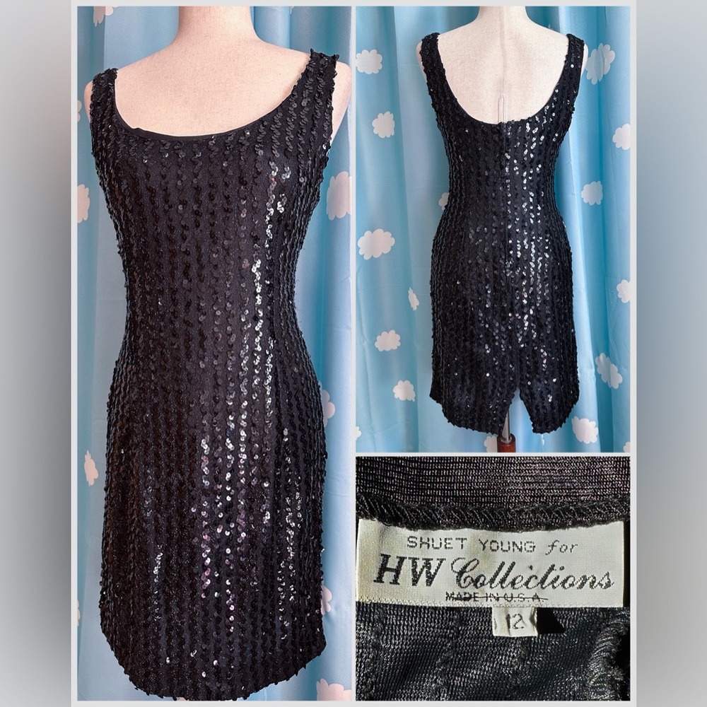Vintage Black Sequin Dress